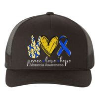 Peace Love Hope Alopecia Awareness Blue Ribbon Yupoong Adult 5-Panel Trucker Hat