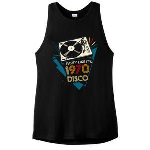 Party Like ItS 1970 Disco Funky Retro Music Ladies PosiCharge Tri-Blend Wicking Tank