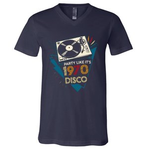 Party Like ItS 1970 Disco Funky Retro Music V-Neck T-Shirt