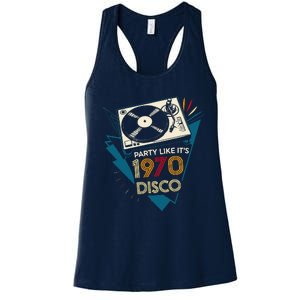 Party Like ItS 1970 Disco Funky Retro Music Women's Racerback Tank