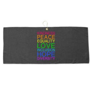 Peace Love Inclusion Equality Diversity Human Rights LGBTQ Large Microfiber Waffle Golf Towel