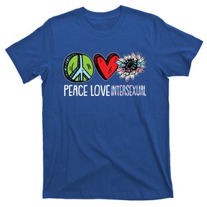 Peace Love Intersexual Pride Sunflower Lgbtq Proud Ally Cool Gift T-Shirt