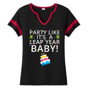 Party Like It’S A Leap Year Baby Leaplings Leap Day Feb 2 Leap Day February 29 Ladies Halftime Notch Neck Tee