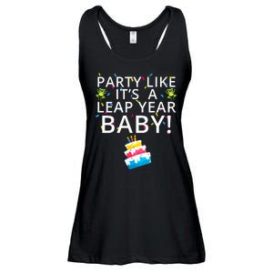 Party Like It’S A Leap Year Baby Leaplings Leap Day Feb 2 Leap Day February 29 Ladies Essential Flowy Tank