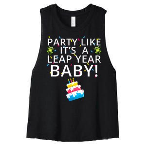 Party Like It’S A Leap Year Baby Leaplings Leap Day Feb 2 Leap Day February 29 Women's Racerback Cropped Tank