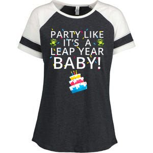 Party Like It’S A Leap Year Baby Leaplings Leap Day Feb 2 Leap Day February 29 Enza Ladies Jersey Colorblock Tee