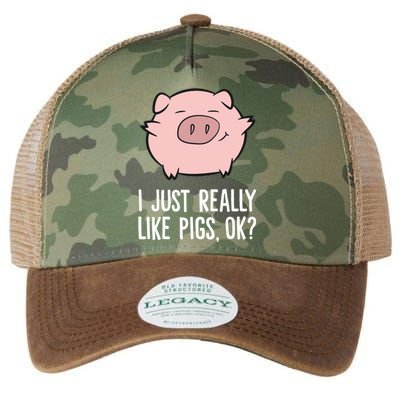 Pigs Lover I Just Really Like Pigs, OK? Cute Pigs Legacy Tie Dye Trucker Hat