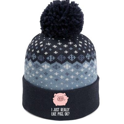 Pigs Lover I Just Really Like Pigs, OK? Cute Pigs The Baniff Cuffed Pom Beanie