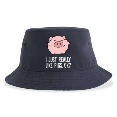 Pigs Lover I Just Really Like Pigs, OK? Cute Pigs Sustainable Bucket Hat