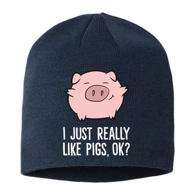 Pigs Lover I Just Really Like Pigs, OK? Cute Pigs Sustainable Beanie