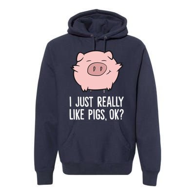 Pigs Lover I Just Really Like Pigs, OK? Cute Pigs Premium Hoodie