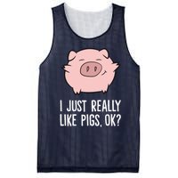 Pigs Lover I Just Really Like Pigs, OK? Cute Pigs Mesh Reversible Basketball Jersey Tank