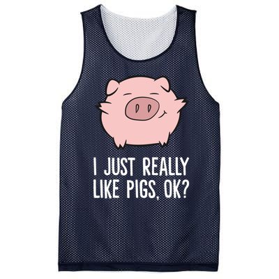 Pigs Lover I Just Really Like Pigs, OK? Cute Pigs Mesh Reversible Basketball Jersey Tank