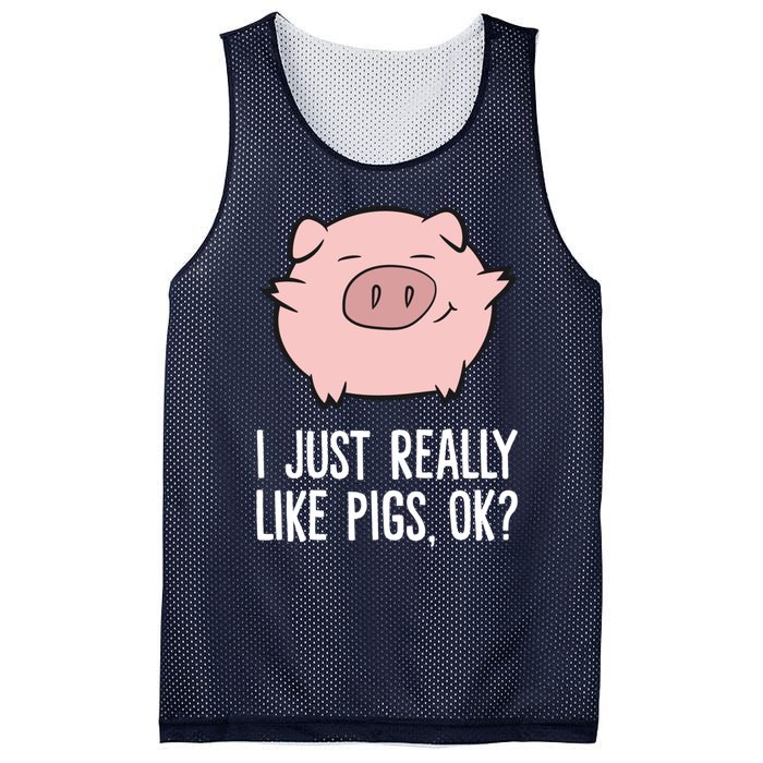 Pigs Lover I Just Really Like Pigs, OK? Cute Pigs Mesh Reversible Basketball Jersey Tank