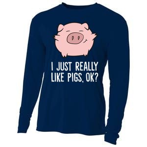 Pigs Lover I Just Really Like Pigs, OK? Cute Pigs Cooling Performance Long Sleeve Crew