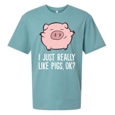 Pigs Lover I Just Really Like Pigs, OK? Cute Pigs Sueded Cloud Jersey T-Shirt