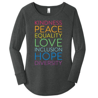 Peace Love Inclusion Equality Diversity Human Rights Women's Perfect Tri Tunic Long Sleeve Shirt