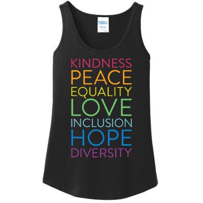 Peace Love Inclusion Equality Diversity Human Rights Ladies Essential Tank