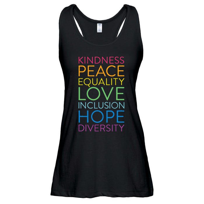 Peace Love Inclusion Equality Diversity Human Rights Ladies Essential Flowy Tank