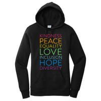 Peace Love Inclusion Equality Diversity Human Rights Women's Pullover Hoodie