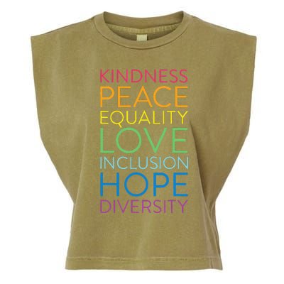 Peace Love Inclusion Equality Diversity Human Rights Garment-Dyed Women's Muscle Tee