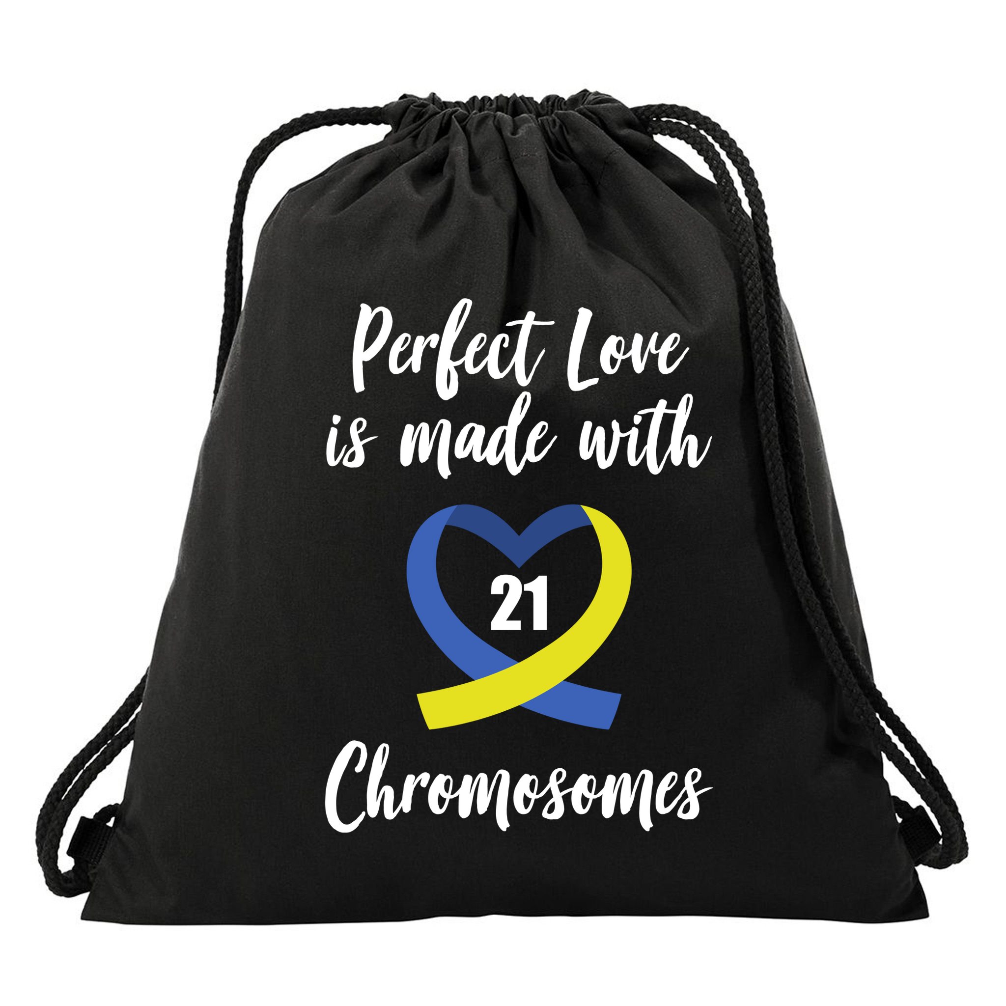 Perfect Love Is Made With 21 Chromosomes Down Syndrome Drawstring Bag