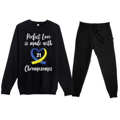 Perfect Love Is Made With 21 Chromosomes Down Syndrome Premium Crewneck Sweatsuit Set