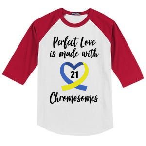 Perfect Love Is Made With 21 Chromosomes Down Syndrome Kids Colorblock Raglan Jersey