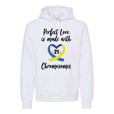 Perfect Love Is Made With 21 Chromosomes Down Syndrome Premium Hoodie