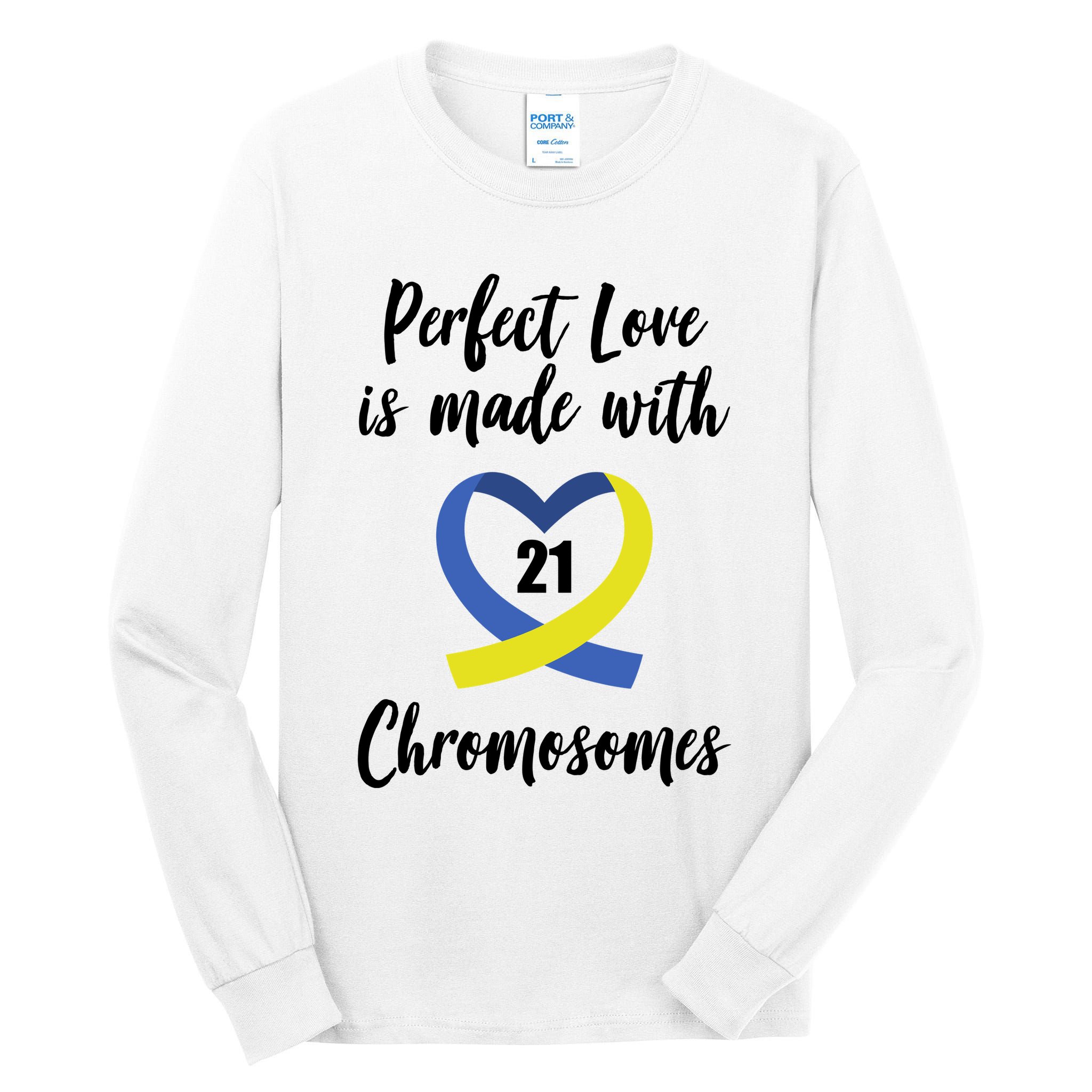 Perfect Love Is Made With 21 Chromosomes Down Syndrome Tall Long Sleeve T-Shirt