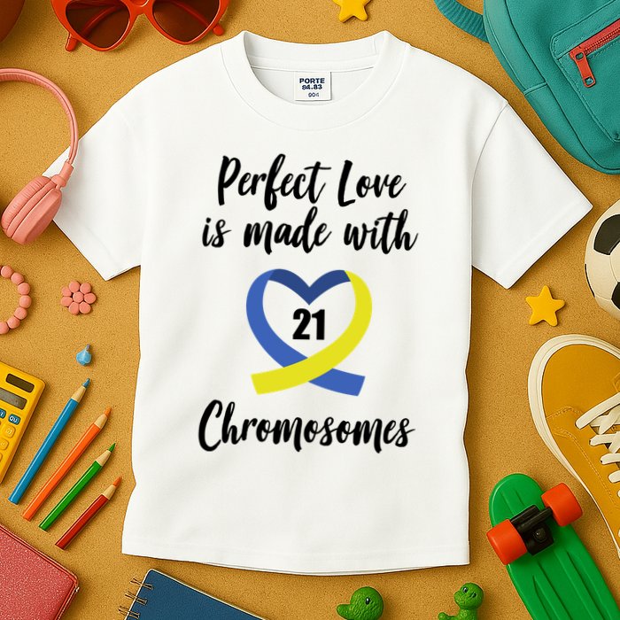 Perfect Love Is Made With 21 Chromosomes Down Syndrome Kids T-Shirt