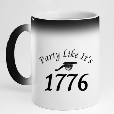 Party Like It’s 1776, American, Liberty, 4th Of July US Flag 11oz Black Color Changing Mug