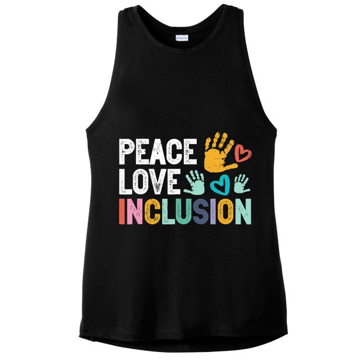 Peace Love Inclusion For A Sped Teacher Ladies PosiCharge Tri-Blend Wicking Tank