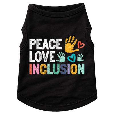 Peace Love Inclusion For A Sped Teacher Doggie Tank