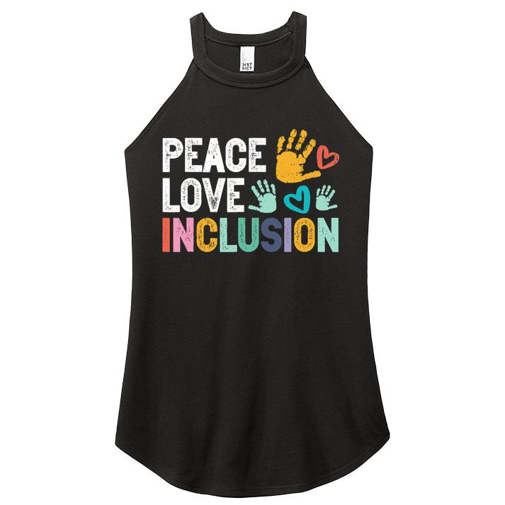 Peace Love Inclusion For A Sped Teacher Women's Perfect Tri Rocker Tank