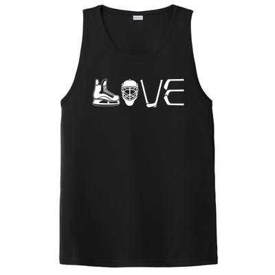 Peace Love Ice Hockey Game Day Ice Hockey Player Christmas Gift PosiCharge Competitor Tank