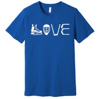 Peace Love Ice Hockey Game Day Ice Hockey Player Christmas Gift Premium T-Shirt