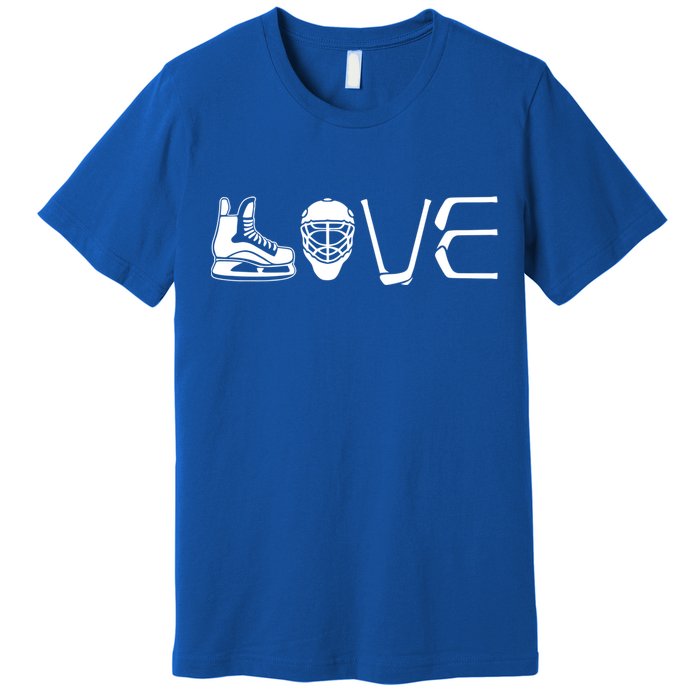 Peace Love Ice Hockey Game Day Ice Hockey Player Christmas Gift Premium T-Shirt