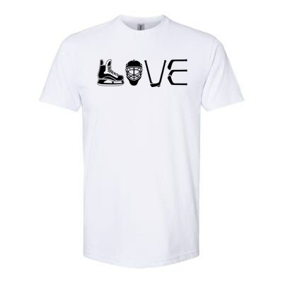 Peace Love Ice Hockey Game Day Ice Hockey Player Christmas Gift Softstyle CVC T-Shirt