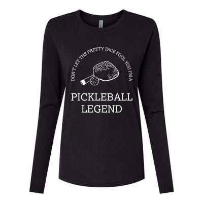 Pickleball Legend Ironic Saying Hobby Sports Dinking Cool Gift Womens Cotton Relaxed Long Sleeve T-Shirt