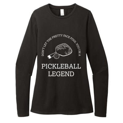 Pickleball Legend Ironic Saying Hobby Sports Dinking Cool Gift Womens CVC Long Sleeve Shirt