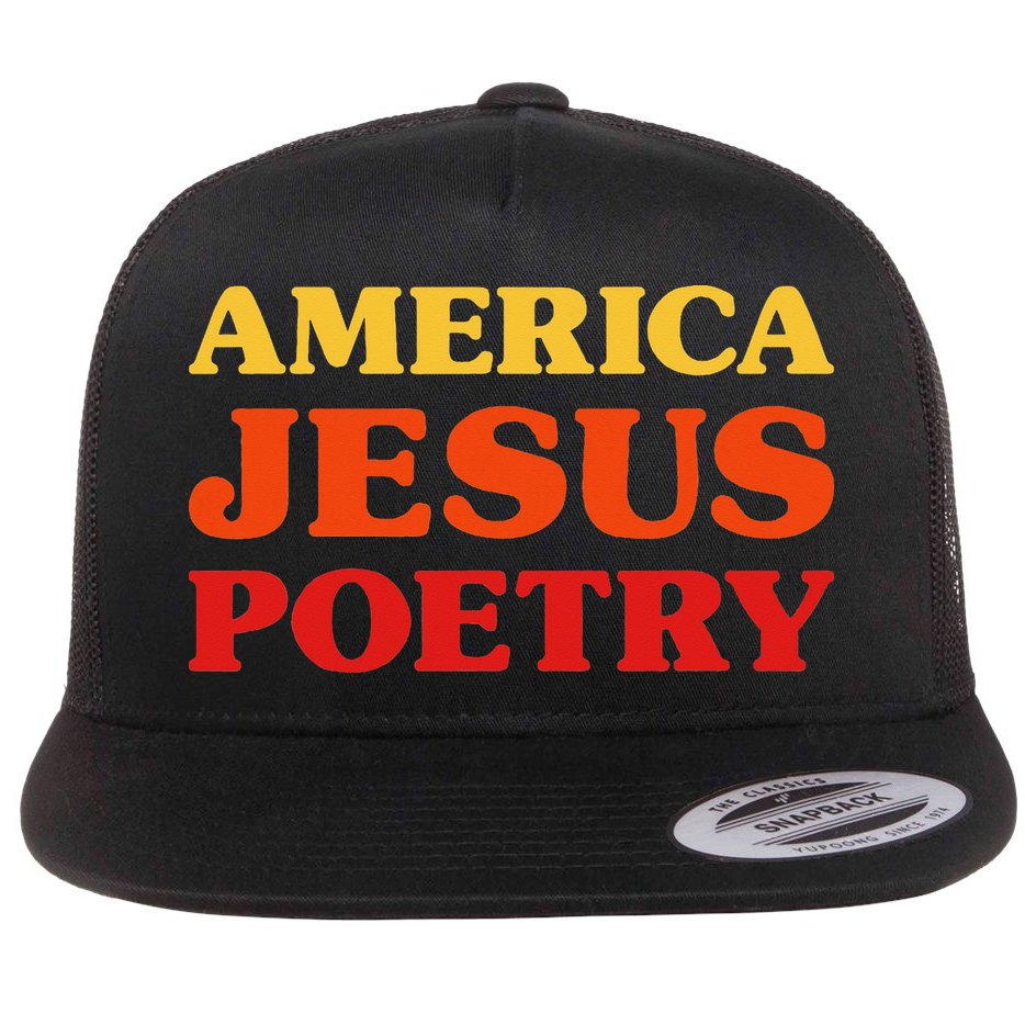 Poetry Lover I Love Poetry America Jesus Poetry Flat Bill Trucker Hat