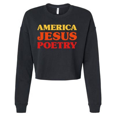 Poetry Lover I Love Poetry America Jesus Poetry Cropped Pullover Crew