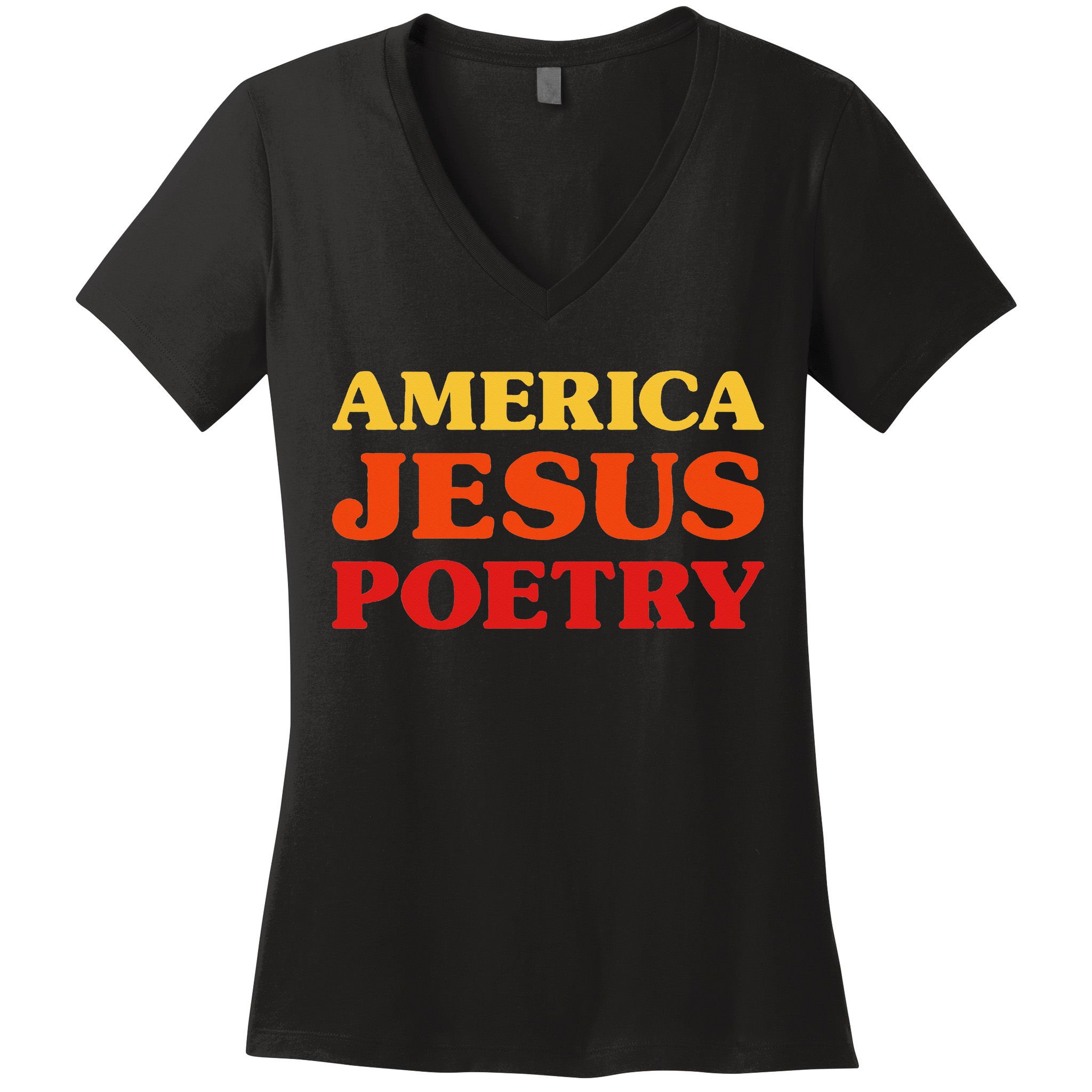 Poetry Lover I Love Poetry America Jesus Poetry Women's V-Neck T-Shirt
