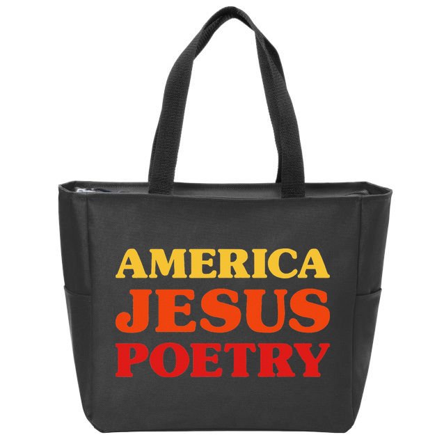 Poetry Lover I Love Poetry America Jesus Poetry Zip Tote Bag