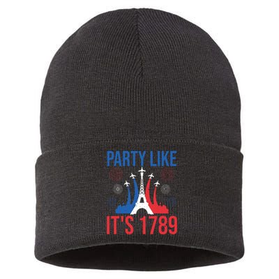 Party Like Its 1789 Bastille Day Eiffel Tower Apparel Sustainable Knit Beanie