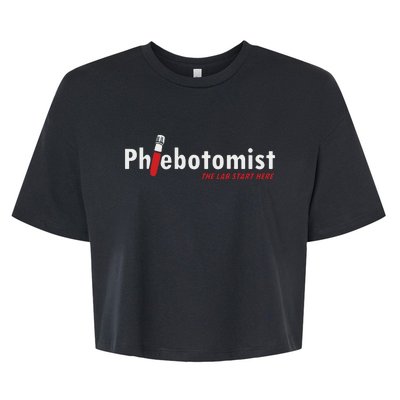 Phlebotomist Laboratory Injection Blood Doctor Nurse Gift Bella+Canvas Jersey Crop Tee