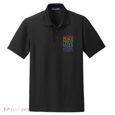 Peace Love Inclusion Equality Diversity Human Rights Dry Zone Grid Polo
