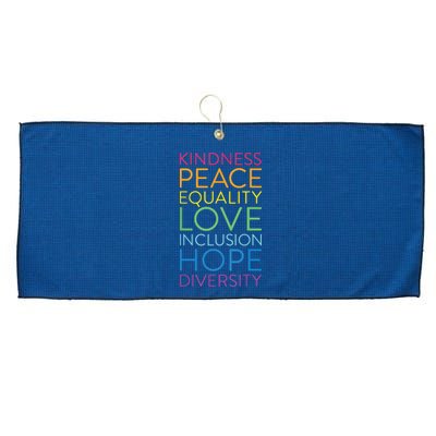 Peace Love Inclusion Equality Diversity Human Rights Large Microfiber Waffle Golf Towel