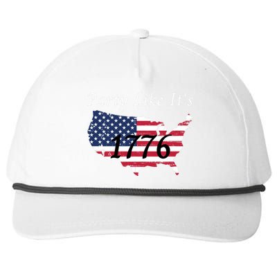 Party Like It’s 1776, American, 4th Of July US Flag, Liberty, Freedom Snapback Five-Panel Rope Hat